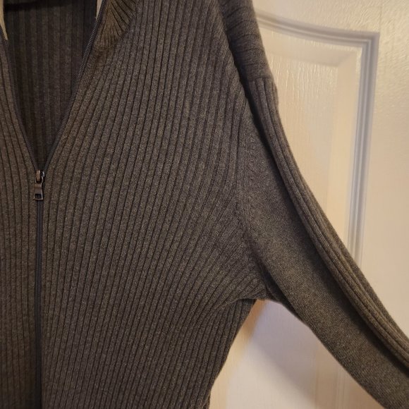 INC Full Zip Cotton Sweater (XL) - Picture 2 of 5